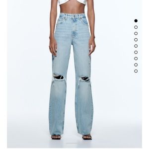 Zara a ripped Wide Leg new with tags jeans
